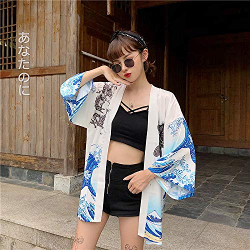 Summer Womens Beach Kimono Wear Cover up Swimwear Beachwear Bikini Cardigan White - Thumbnail 3