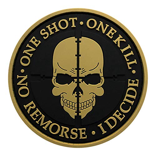 One Shot One Kill No Remorse Sniper Patch [3D-PVC Rubber- 3.0 inch-SH1]