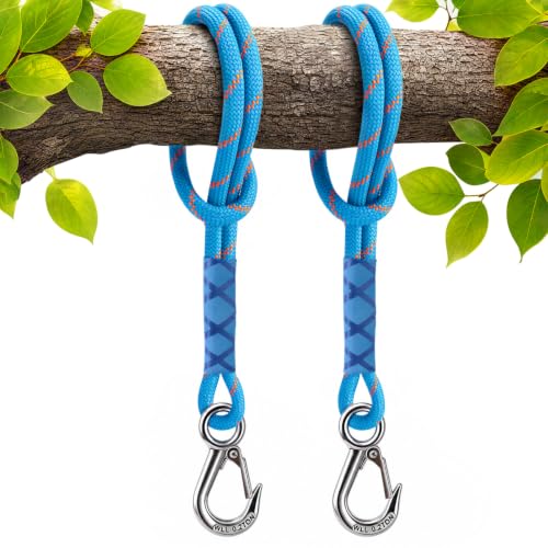 KKIKK 2 Pack Tree Swing Straps Hanging Kit with Stainless Steel Carabiner