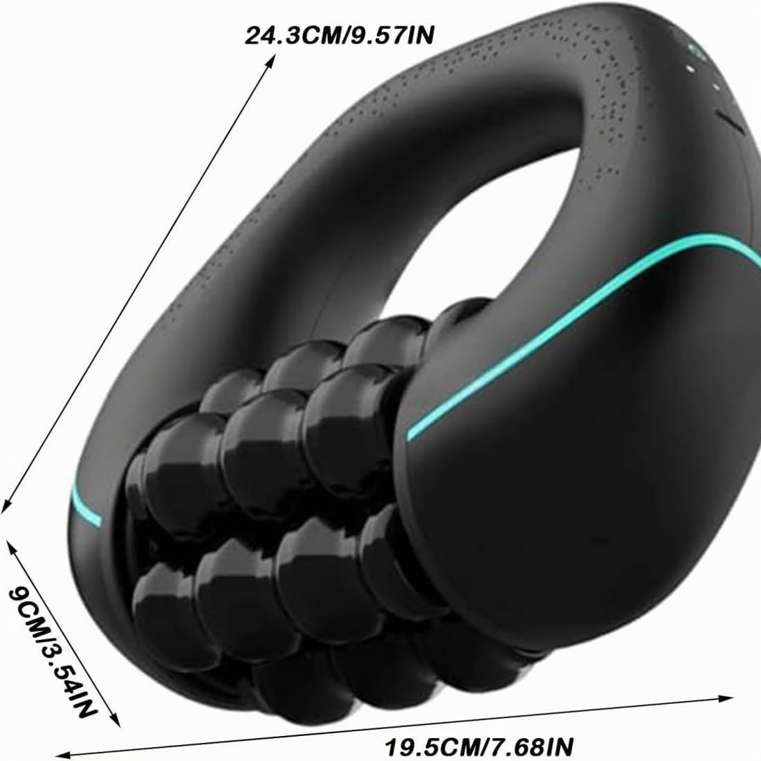 2026 New Electric Handheld Rolling Massager, 20cm Rechargeable Portable Electric Deep Tissue Massage Roller, Powerful, 3-Speed Rolling Percussive Muscle Roller for Legs, Back, Shoulders (Black)