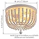 H.W.S Deckenleuchte Wohnzimmer Deckenlampe Holz Bauernhaus Weiß Kronleuchter Hölzern E27 Perlen Vintage Pendelleuchte Fixture Flush-halterung Schlafzimmer Küche Lampe Esszimmer​ Flurlampe (A)