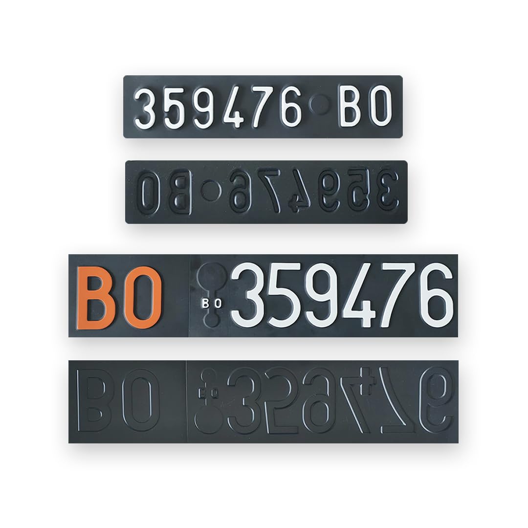 Targhe Personalizzate Modello Kit Completo Plastica 1976-1984 Lettere Numeri Rilievo Made in Italy