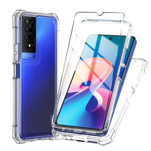 Mocotto for TCL 50 XE 5G Phone Case TCL 50 XE Nxtpaper 5G Casewith Tempered Glass Screen Protector Slim Soft Silicone Full-Body Protective Case for 50 XE (Clear)