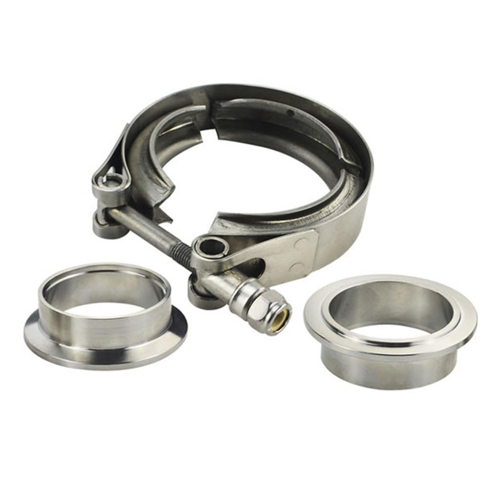 Opaska uszczelniająca wydech Zestaw obejmy kołnierza wydechowego w kształcie litery V. Stal nierdzewna 38-152 mm do naprawy tłumika(60mm 2.36inch)