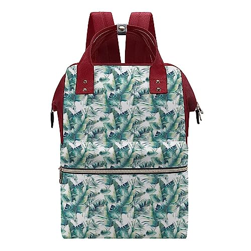 Summer-Palm-Tree-and-Banana-Leaves-Diaper-Bag-Portable-Backpack-Mommy-Bag-Travel-Shoulder-Daypack-for-Outdoor-Working-Beach
