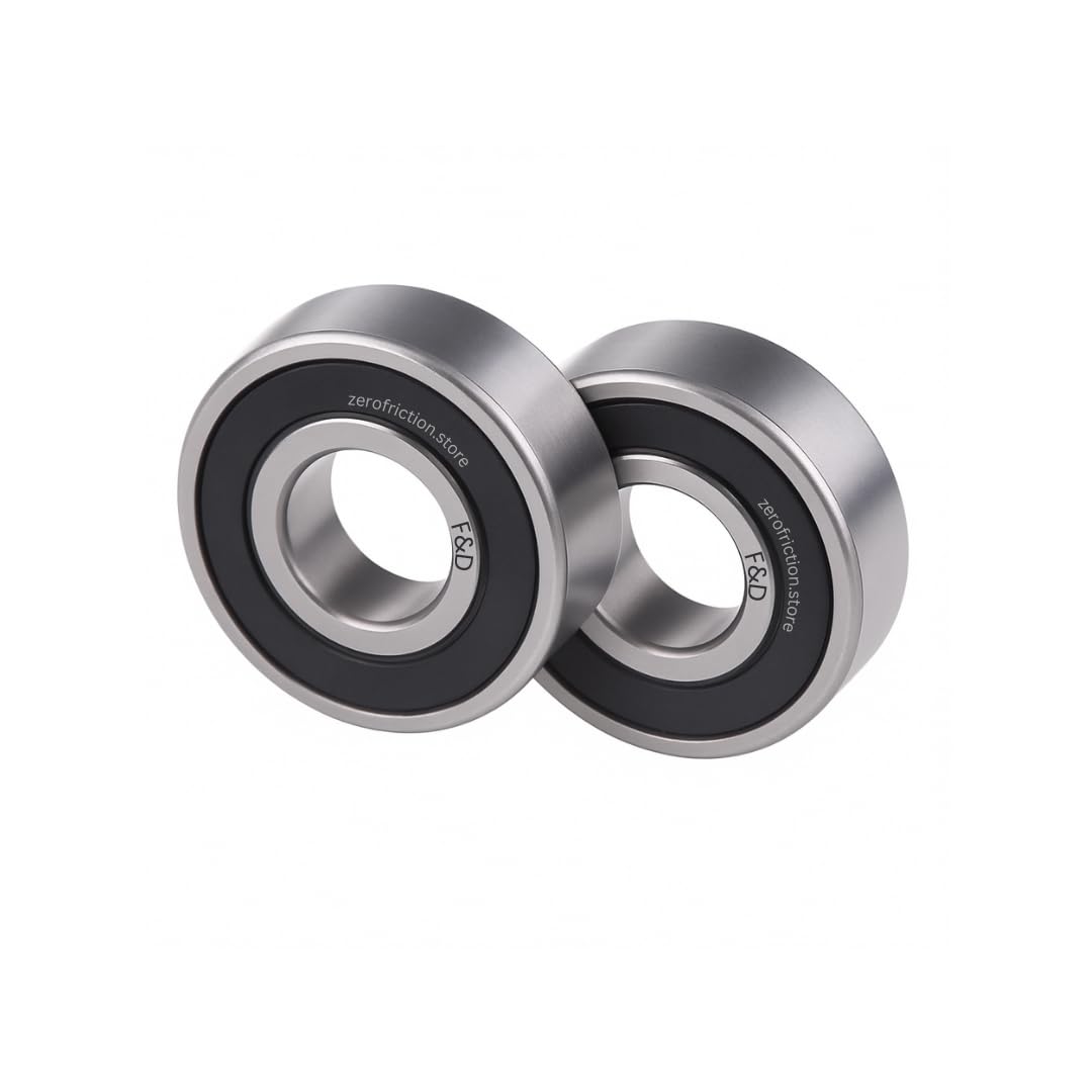 6200 2RS Pack of 2 Deep Groove Ball Bearing Double Side Rubber Shield pre lubricated, Choose F&D bearings for Smooth & Reliable low cost runs. (6200 2RS Rubber Shield)