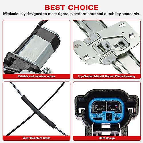 Image of BDFHYK 741-769 Power Window Regulator with Motor Front Right Passenger Side for Jeep Cherokee 1997 1998 1999 2000 2001 97 98 99 00 01| 55154958AI, 55155012AI