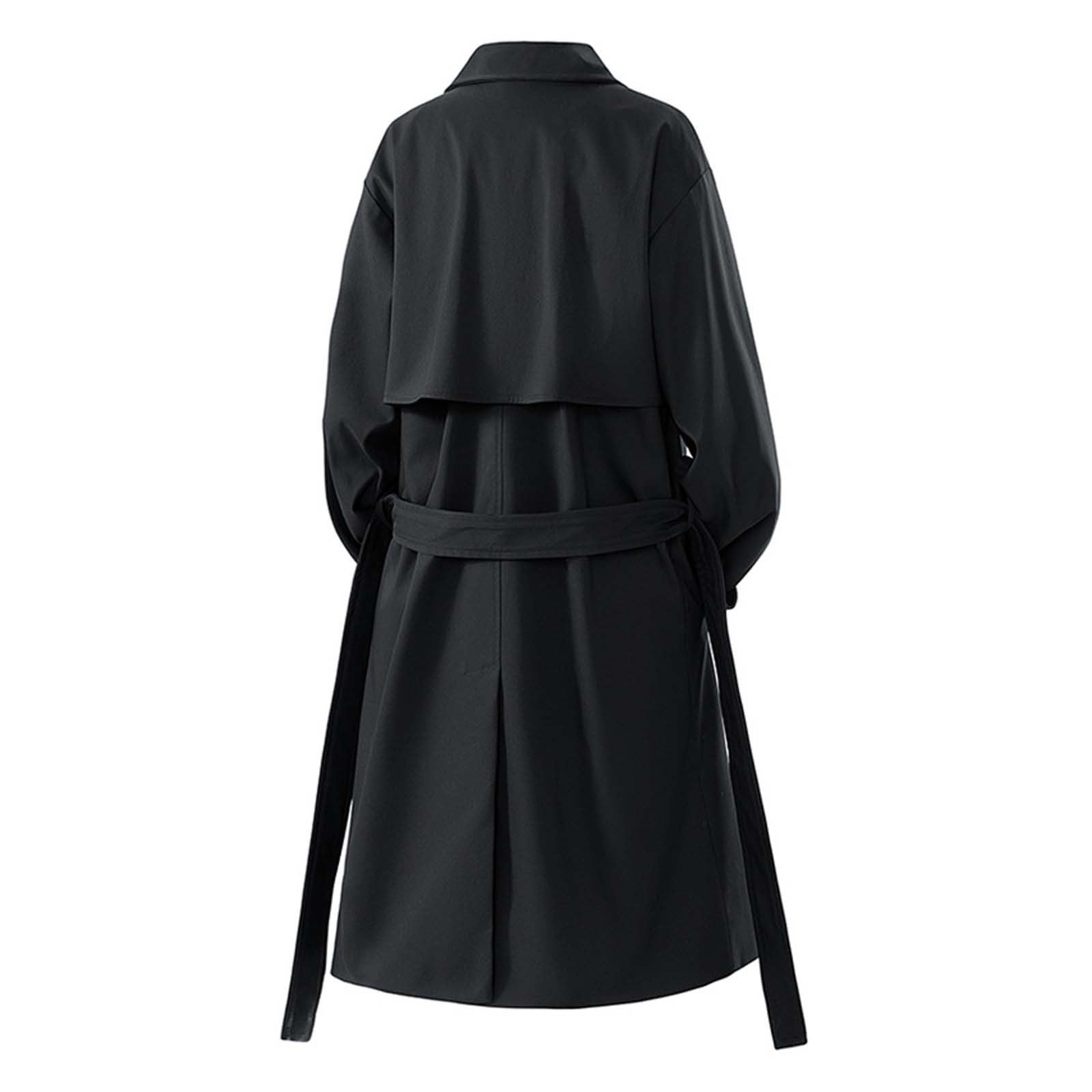 Trench Coat - Cappotto lungo da uomo, a doppio petto, slim fit, con cintura, per lavoro, casual, per autunno e inverno, giacca lunga calda, giacca a vento invernale