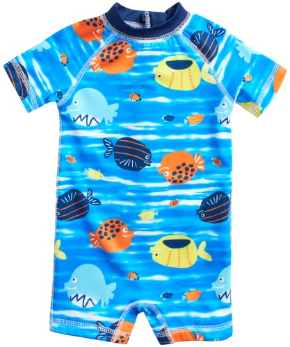 Image of Wippette Baby Boys’ Sunsuit – UPF 50+ One Piece Rashguard Bodysuit Swimsuit (0-18 Months)