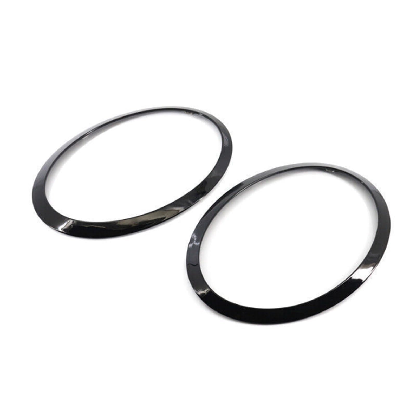 2 pezzi anello decorativo per fari, mini anello di ricambio per fari, compatibile con BMW Mini Cooper F55/F56/F57 51137300631 51137300632 (nero lucido)