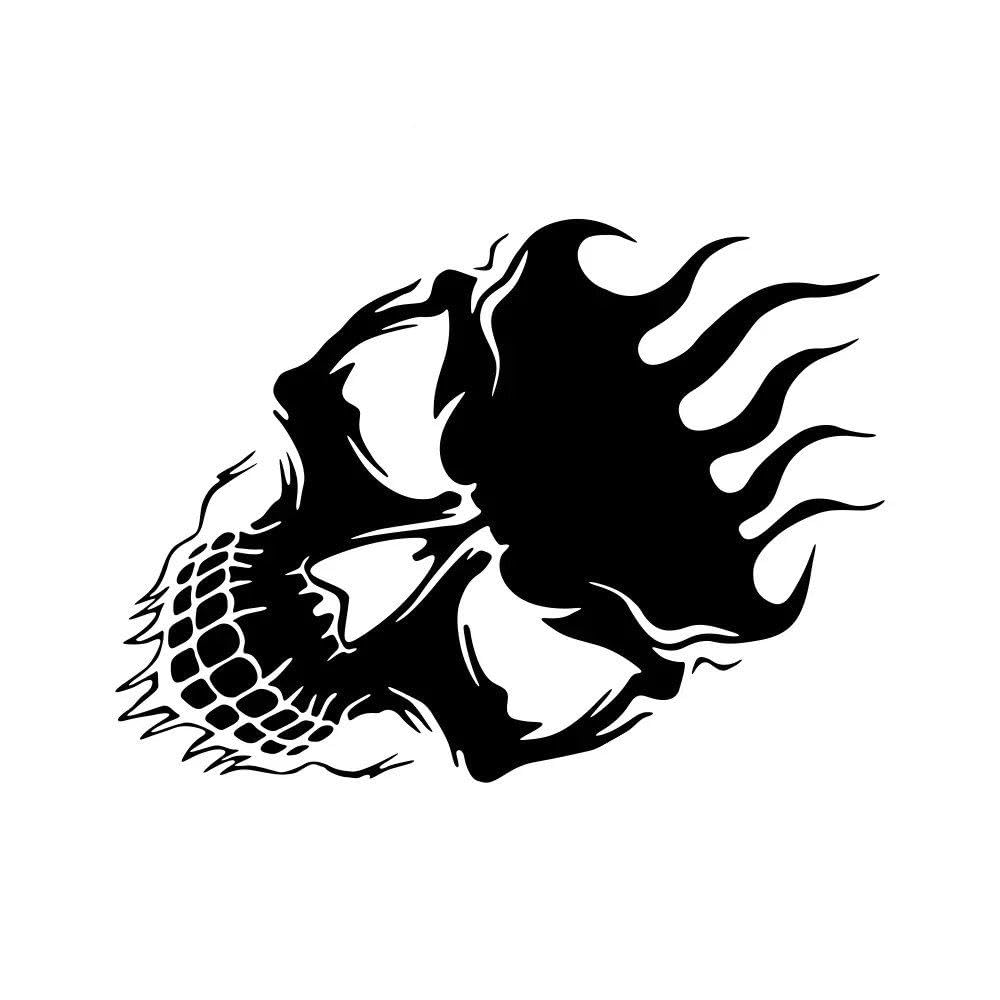 Bertdcx Glossy Black Auto Accessory Stickers Skull Creative Car Sticker Auto Exterior Decoration Pvc Waterproof Decal(,60X34cm)