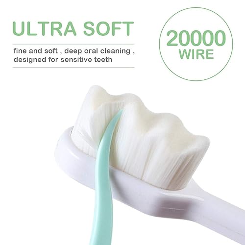 Miniatura 2 de EasyHonor Cepillo de dientes extra suave para encías sensibles, cepillo de dientes manual de micropiel con cerdas de hilo dental suaves para mujeres