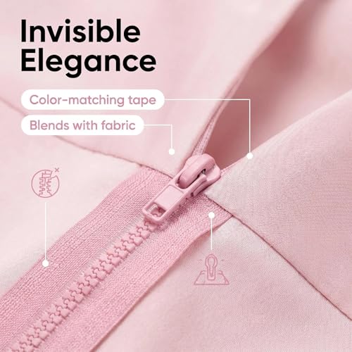 Image of Sawoake 2PCS #5 22 Inch Skparating Jacket Zippers for Sewing Coats Jacket Zipper Pink Molded Plastic Zippers Bulk Tailor DIY Sewing Tools for Garment /Bags /Home Textile