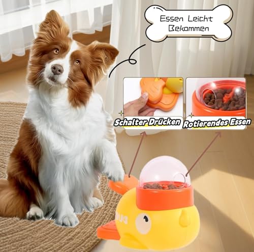 PKKP Entenform Interaktive Futterspender, 2 in 1 Slow Feeder Hund Intelligenzspielzeug, Haustier Futterspender für Hunde, Reduziert Blähungen und Beugt Schluckbeschwerden vor (Ente)