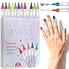 12 Colors Nail Art Pens Set Stylo Nail Art Graffiti Pen for DIY Nails Arts Nail Polish Pens Stylos Vernis À Ongles Pointes Fines 0.5 mm DIY Manucure Décoration Dotting Pen