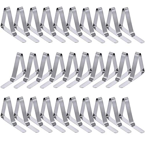 T-Antrix Tablecloth Clips 30 Packs Picnic Table Clips Flexible Stainless Steel Table Cloth Cover Clamps Table Cloth Holders Ideal for Picnics Marquees and Weddings