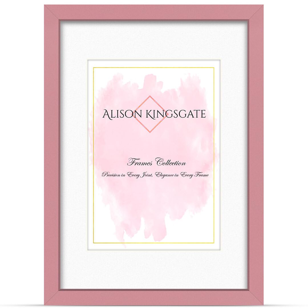 Alison Kingsgate A1 Pink Picture Frame with A2 Mount - Engineered Wood Photo Frame with Precision Cut Cardboard Mount - Ideal for Posters -Sizes & Colours Available โ image 1