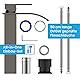 Bächlein Badarmatur Tamina in Wasserfall-Design, Einhebelmischer mit langlebiger Keramikkartusche und Montage-Set, Bad Wasserhahn Matt Schwarz