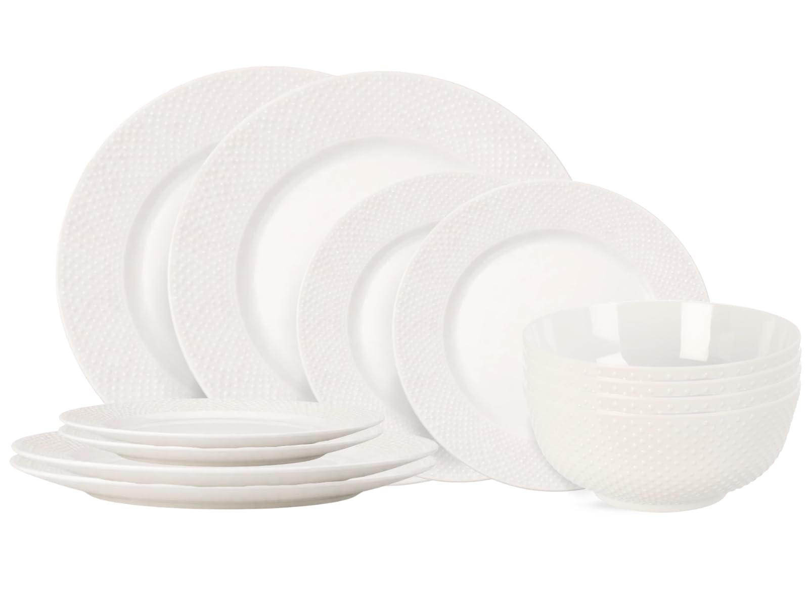 Cookinglife Geschirrset CampVibe - Kunststoff 12-teilig / 4 Personen - 4 Dinner-Teller, 4 Frühstücksteller und 4 Schalen