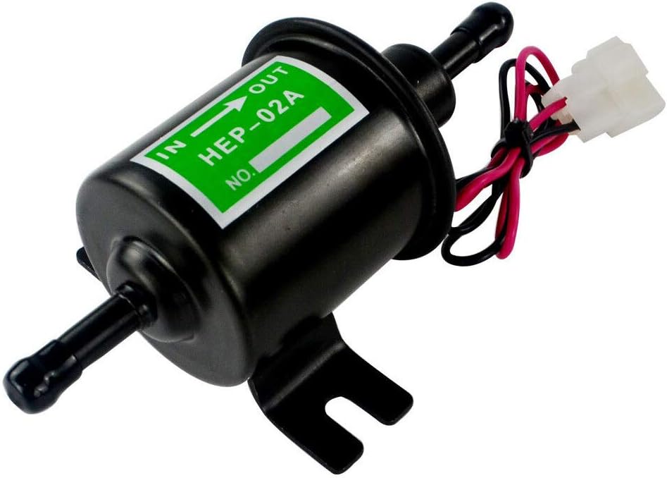Zunedhys Bomba de combustible eléctrica universal de 12 V resistente Metal Bomba de combustible en línea de gasolina sólida Bomba de transferencia de gasolina 12 voltios HEP-02A