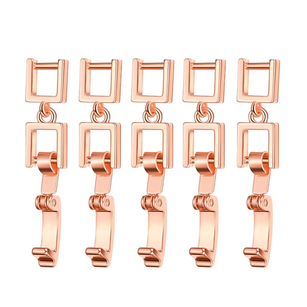 Yazhuq 5 Pieces Necklace Bracelet Extenders Foldover Extension Clasp Simple Jewelry Extender for Bracelet Necklace Making