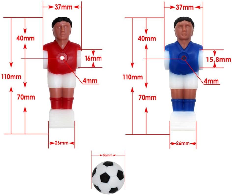 22x Foosball Men Soccer Table Football Players with Ball Game Accessories
