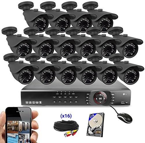 Best Vision 16CH 4-in-1 HD DVR Security Camera System (1TB HDD), 16pcs 1080P-Lite High Definition Outdoor Cameras with Night Vision - DIY Kit, App for Smartphone Remote Monitoring
