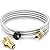 Vicenpal Propane Tank Extension Hose Braided with Gauge and Tank Adapter Converts Pol to Qcc1, Propane Hose Adapter Braided with Gauge for Gas Grill, Stove, Heaters and More Appliances (12ft)