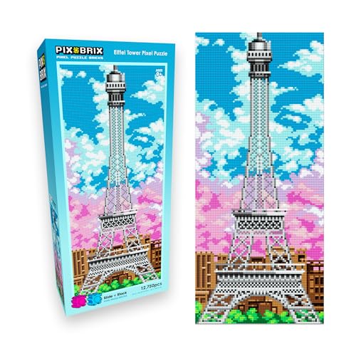 Pix Brix Pixel Art Kit Puzzle Bricks Eiffel Tower, 12,750 Pieces, STEM Toys