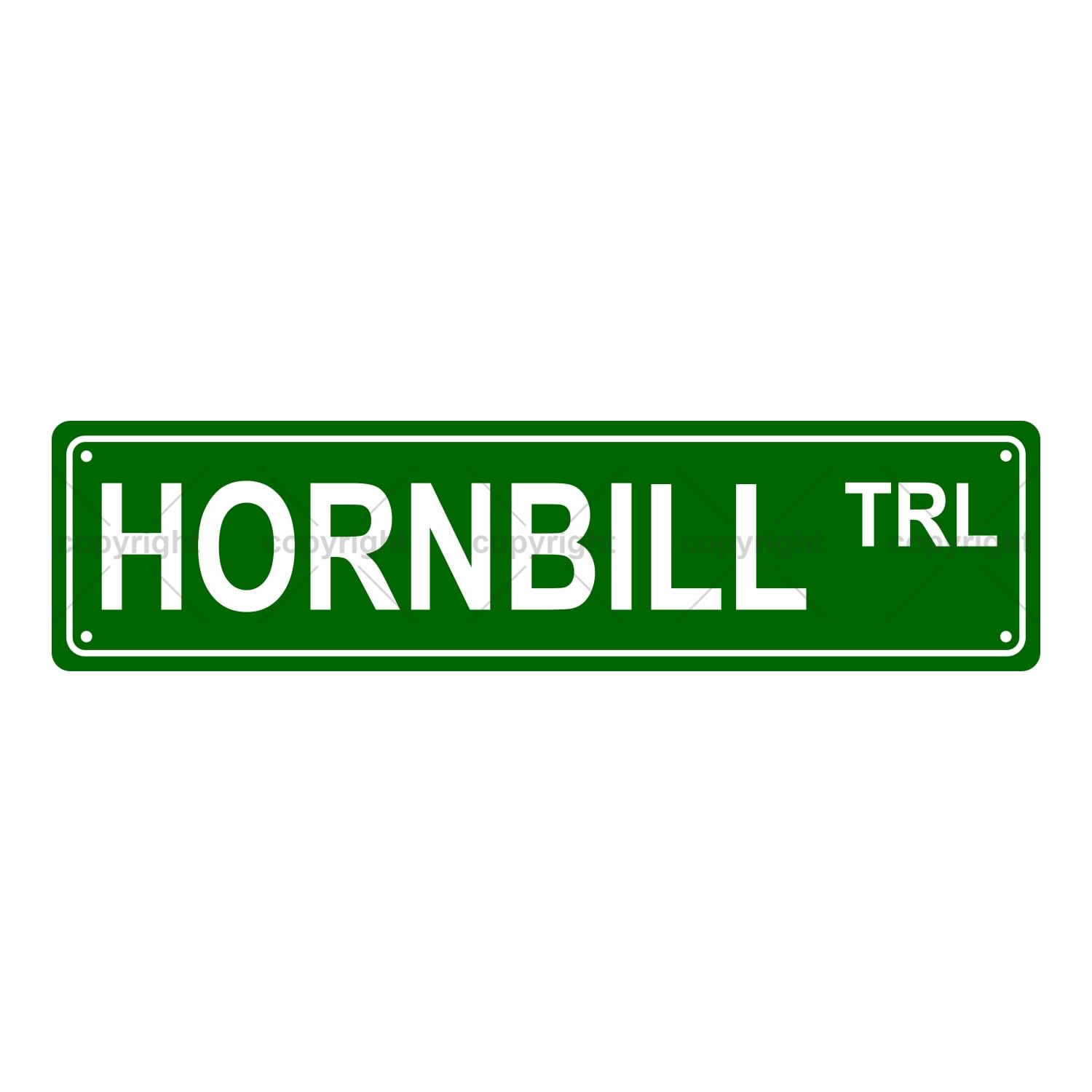 Hornbill Trl Animal Metal Tin Street Sign Bar Cafe Garage Cave Home Room Wall Bathroom Farmhouse Garden Porch Patio Decor,4x16 Inch