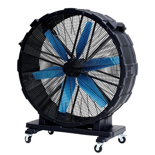 Albott 42 Inch Industrial Drum Fan, 750W High Velocity Plastic Floor Fan with Wheels and 3 Speeds,...