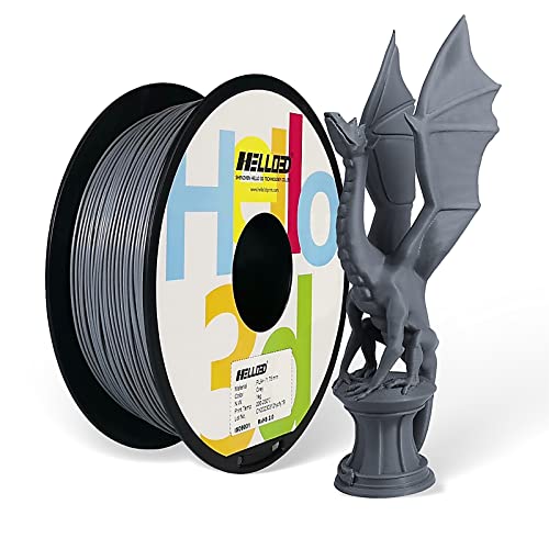 HELLO3D PLA+ Filament 1.75mm,PLA Plus 3D Printer Filament 1.75mm Grey 1kg/2.2LBS PLA...