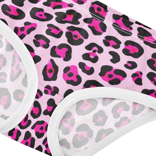 Joisal Toddler Underwear Floral 2t Cotton Girl Panties Cute Fancy Briefs Undies Kids Leopard Print Pink Black4