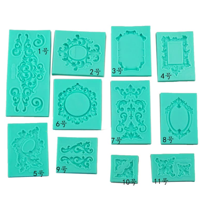 Moldes De Fondant De Pastel Juego De 11 Piezas De Molde De Pastel De Fondant Con Patrón En Relieve Flores Y Hierba Decoración De Fondant Molde De Silicona Para Hornear Diy
