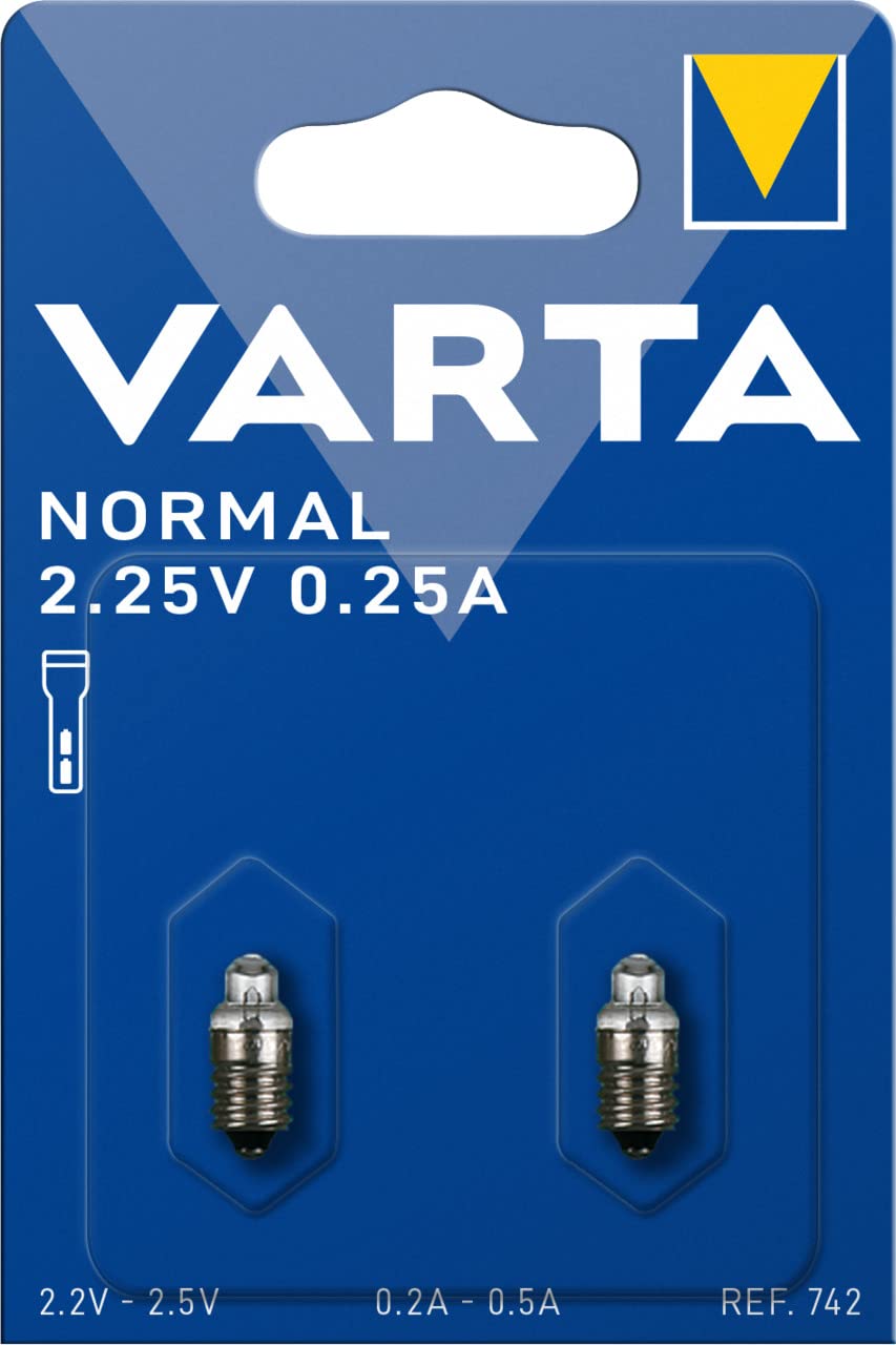 Varta - LAMP742 742 żarówka cokół gwintowy 2,25 V 0,25 A 2 sztuki 143944, Argon, Clear
