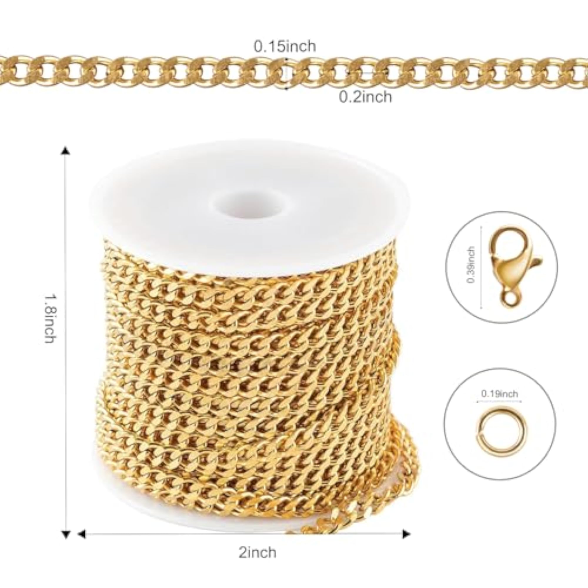 16.4 Feet Gold Plated Craft Chains for Jewellery Making