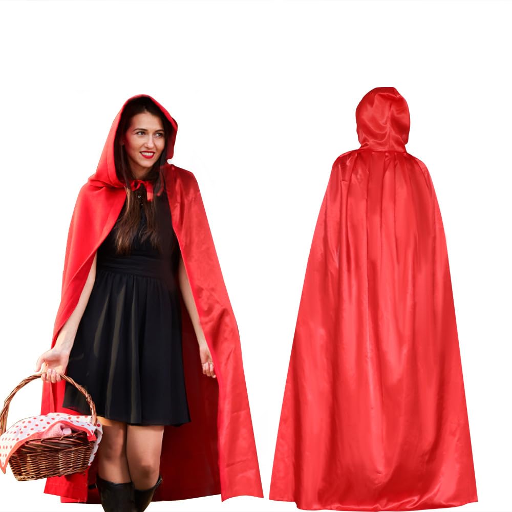 LKNBIF Hooded Cape, Black Hooded Cape, Witch Cosplay Adult/Kids Fancy Dress Costume - Image 4