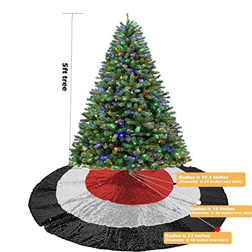 Christmas Tree Skirt 24 Inches Gold Sequin Tree Skirt Xmas Holiday Decoration Glitter Tree Skirts For Halloween 24 Inch Small Round Christmas Mat Luxury Sequined Christmas Tree Skirt (24 Inches, Gold) #TOP4