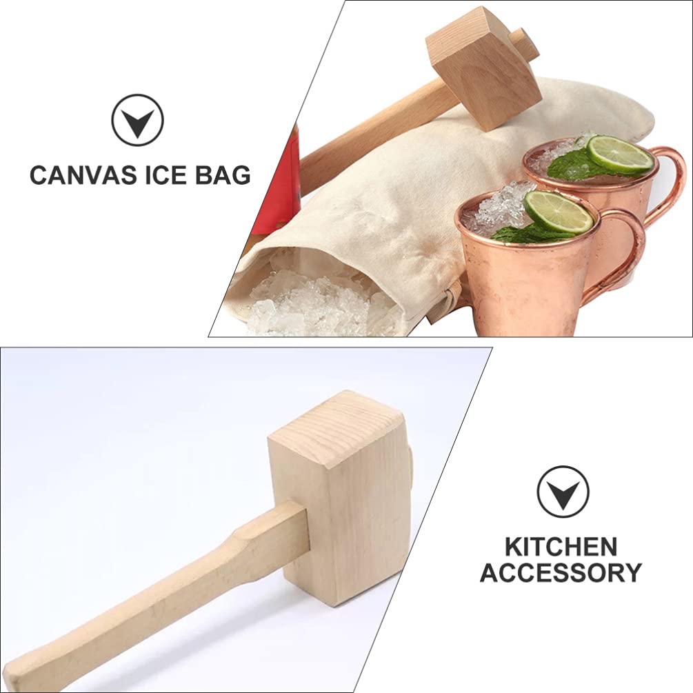 3pcs Canvas Crushed Ice Bag Crushed Ice Bags Bartender Kit Ice Crushing Bag Canvas Ice Bag Waiter Tool Restaurant Supply Kitchen Accessory Reusable Ice Bag Dried Ice Bag Ice Tool
