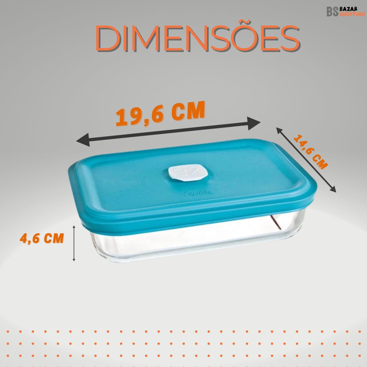 Kit 6 Pote Marinex Vidro Facilita Vap 750ml Nadir Retangular