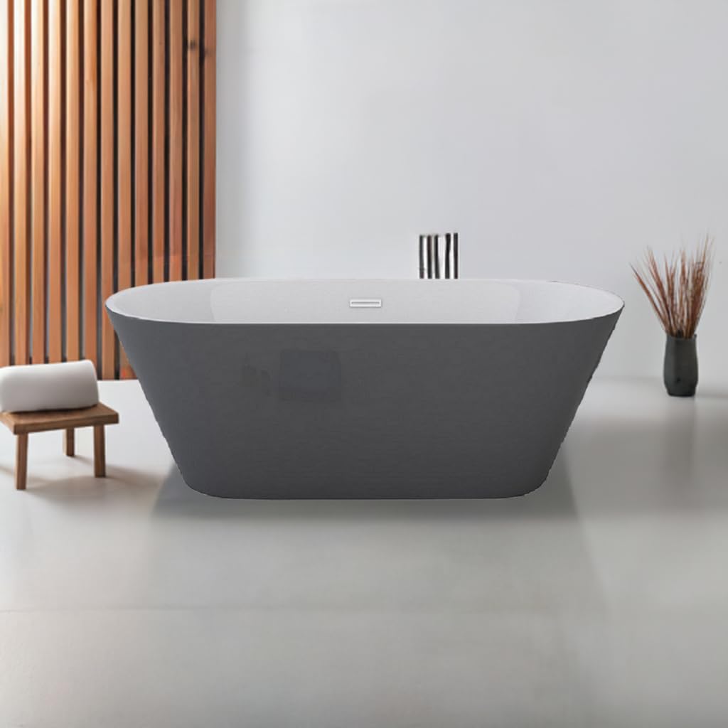Jet-Line® | designerska wanna wolnostojąca | Lausanne II | szara | akryl | podwójne ścianki | wanna | łazienka | wyposażenie łazienki | sanitarne | wysoka jakość | w kolorze szarym | korzystna cenowo