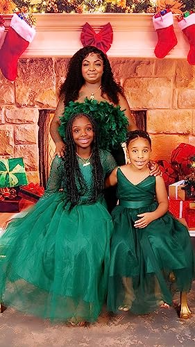 Glamulice Emerald Green Girls Lace Bridesmaid Dress Long A Line Wedding Pageant Dresses Spaghetti Strap Party Gown Holiday Formal Princess Christmas Ball Gown Prom Tag Size 140, Us 10Y, Age 10 Years #TOP5