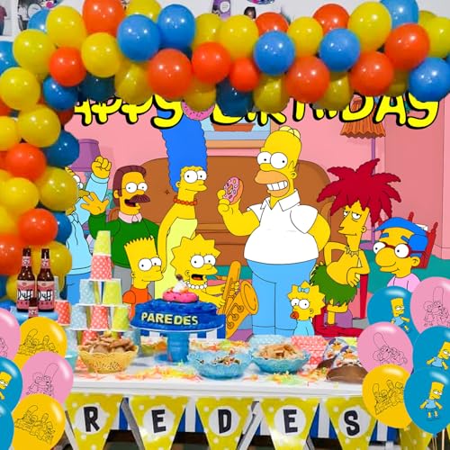 π’π²πΆπΉπΌπΈπ· Birthday Party Decoration,π’π²πΆπΉπΌπΈπ· Party Photo Background 5 x 3 FT and 18 Pcs Balloon,Cartoon Merch Party Backdrop Supplies