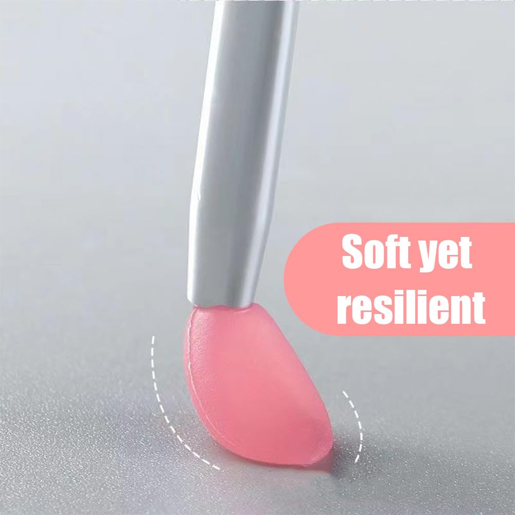Ensemble de 5 pinceaux à lèvres en silicone avec couvercles, comprenant des pinceaux à lèvres,des pinceaux exfoliants pour les lèvres et des pinceaux cosmétiques,pinceau silicone,gommage levre