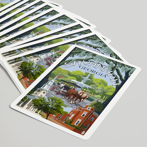 Lantern Press Savannah Georgia Baraja Póker 52 Cartas miniatura 5