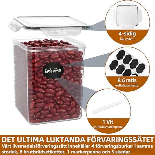 stusgo 4er-Pack luftdichte Aufbewahrungsbehälter für Reis 5.2L/175 oz – Ansicht 4