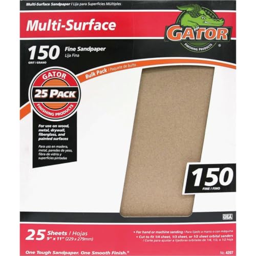 Gator 9 x 11 Multi-Surface Sanding Sheets 150 Grit 25 Pack