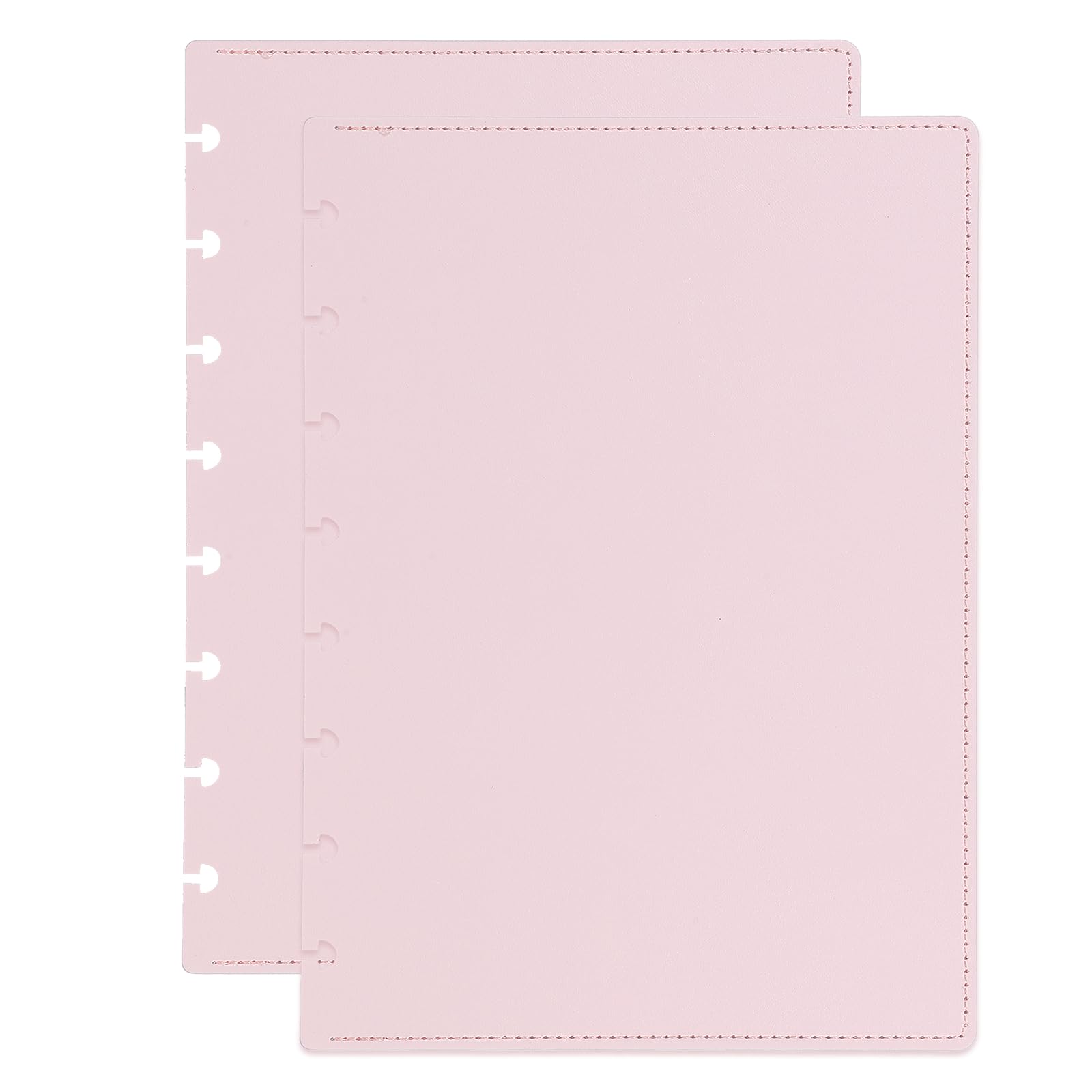 PATIKIL 1 Set Leather Discbound Notebook Cover, 6.3" x 8.66" A5 Size Disc Planner Cover for Disc Notebook Office Product, Light Pink