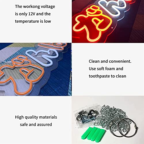 Letrero de neón LED azul hielo con panel de acrílico y letras luminosas decorativas 3