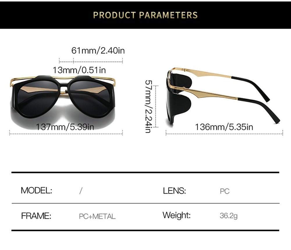 Duże męskie okulary przeciwsłoneczne dla kobiet, okrągłe okulary w stylu steampunk, vintage, gogle, UV400